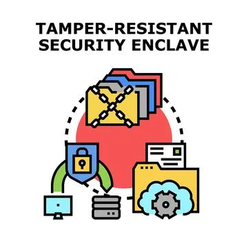 Tamper resistant security enclave protecting digital data access Stock Illustration