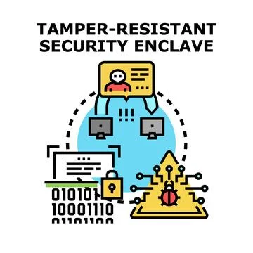 Tamper resistant security enclave protecting digital data Stock Illustration