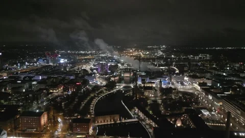Tampere Arial At Cold Night Stock Footage 220355152