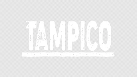 Tampico. White animated text. Transparent Alpha channel, 4K. Stock Footage 154885884