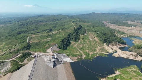 Tampomas mountain view from cipanas dam at sumedang west java, indonesia. Stock Footage 242634976