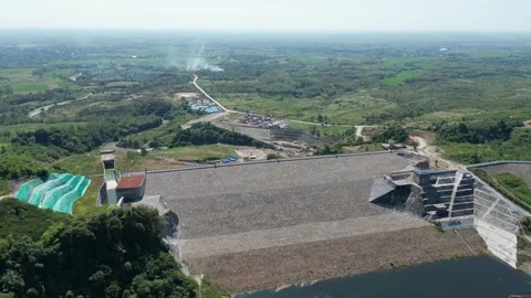 Tampomas mountain view from cipanas dam at sumedang west java, indonesia. Stock Footage 242634979