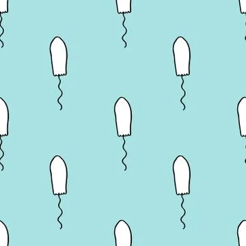 Tampon seamless doodle pattern, vector illustration Stock Illustration