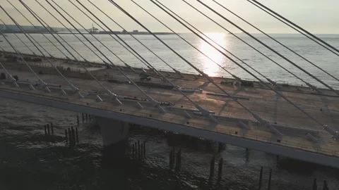 Tamsui Glens Bridge Sea Reflection Video stock 337314205
