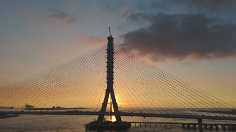 Tamsui Glens Bridge at Sunset Stock Footage 337313723