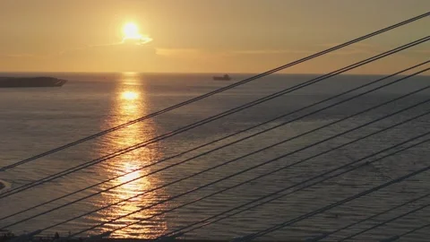 Tamsui Glens Bridge at Sunset Stock Footage 337314268