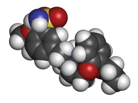 Tamsulosin benign prostatic hyperplasia (bph) drug, chemical structure. Stock Illustration