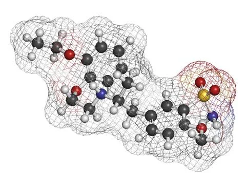 Tamsulosin benign prostatic hyperplasia (bph) drug, chemical structure. Stock Illustration