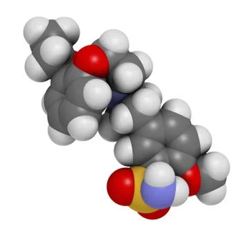 Tamsulosin benign prostatic hyperplasia (bph) drug, chemical structure. Illustrazione stock