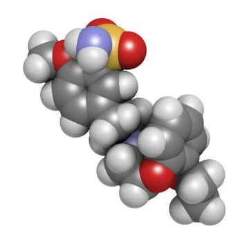 Tamsulosin benign prostatic hyperplasia (bph) drug, chemical structure. Stock Illustration