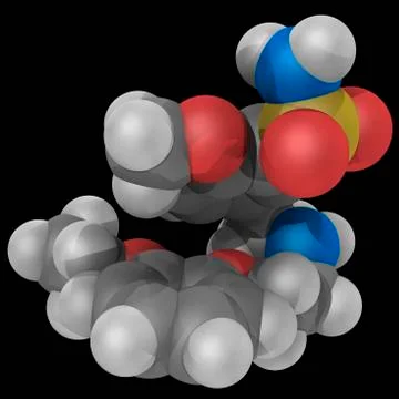 Tamsulosin molecular model Stock Illustration