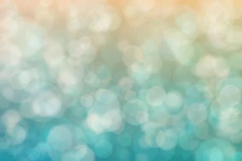 Tan and turquoise abstract defocused background, circle shape bokeh pattern. Stock Illustration