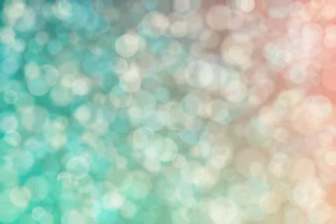 Tan and turquoise abstract defocused background, circle shape bokeh pattern. Stockillustratie