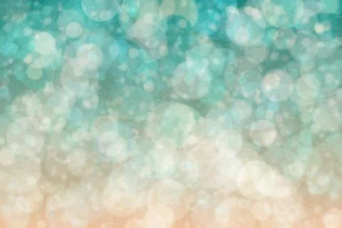 Tan and turquoise abstract defocused background, circle shape bokeh pattern. 库存插图