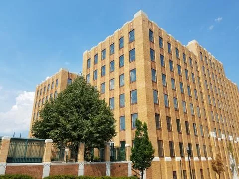 Tan brick building Stock Photos