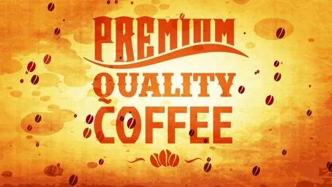 Tan fried value coffee grains packet with aged make style typography on smudged Stock Footage 130927276