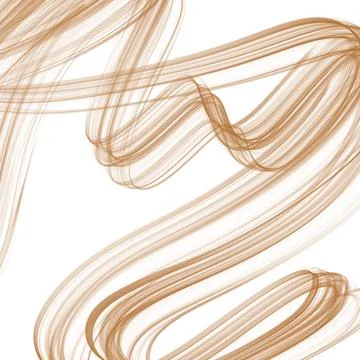 Tan Looping Brush Lines on White Background Stock Illustration