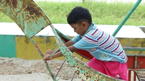Tan play playground1 Stock-Footage 90966739