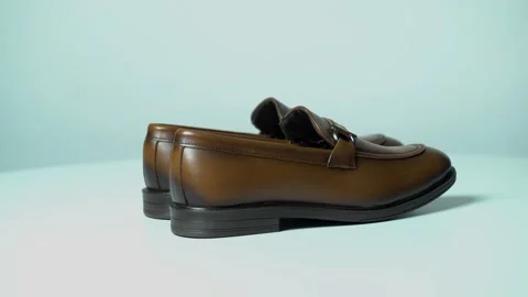 Tan slip on 360 degree view Stock Footage 276056319