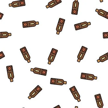 Tan spray for body bottle vector seamless pattern Stock Illustration