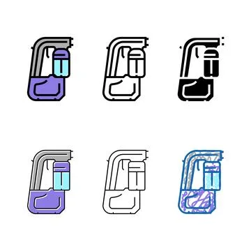 Tan spray machine color set icon vector Stock Illustration