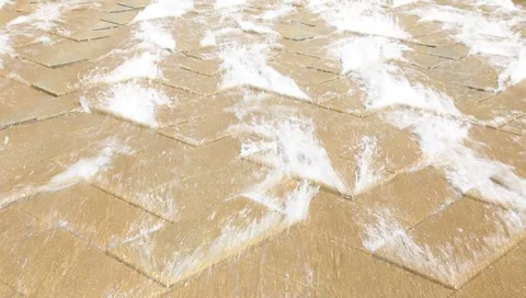 Tan stone water feature Stock Footage 6732146