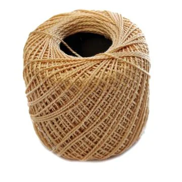 Tan yarn spool isolated on white background Stock Photos