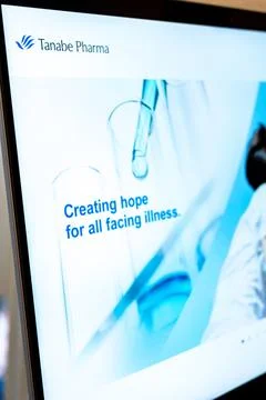 Tanabe pharma website displaying hope for illness treatment Stock Photos