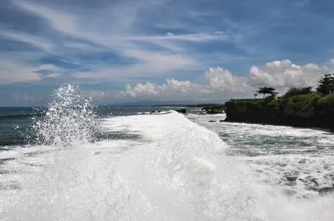 Tanah lot temple complex, in bali island Stock Photos