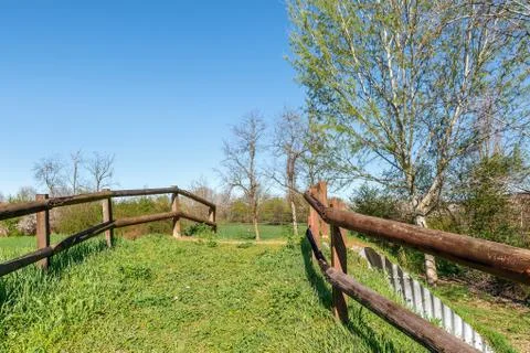 Tanaro park in springtime. Stock Photos