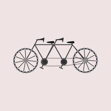Tandem bicycle Icon Stock Illustration