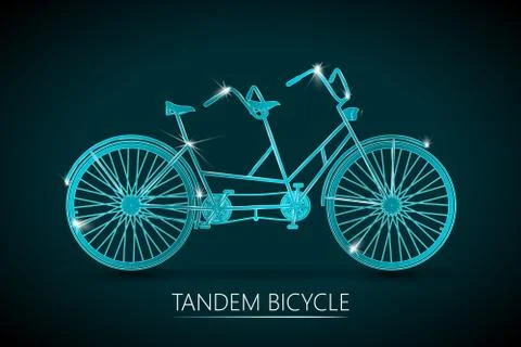 Tandem Bicycle Vector Background Illustrazione stock