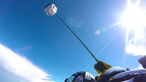 Tandem jump and free fall, editorial Video stock 69122880