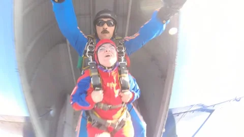 Tandem jump Stock Footage 89489152