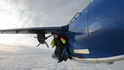 Tandem jump Stock Footage 117863455