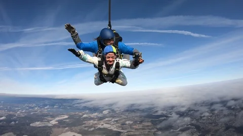 Tandem jump Stock Footage 119209090