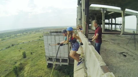 Tandem jump general plan Stock Footage