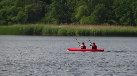 Tandem kayak Stock Footage 40675932