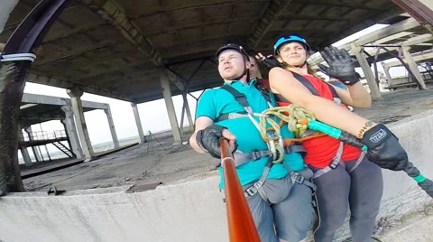 Tandem is the output, ready to jump Stock Footage