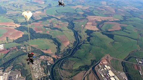 Tandem parachute jump. Stock Footage 155647719