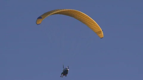 Tandem paragliders in flight Stock Footage 313080