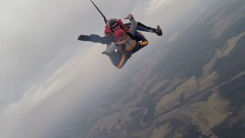 Tandem skydiving deployment Video stock 76622365