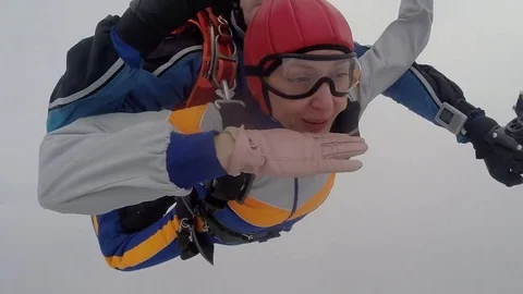 Tandem skydiving Stockbeeldmateriaal 76622366