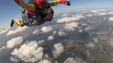 Tandem skydiving Stock Footage 79741917