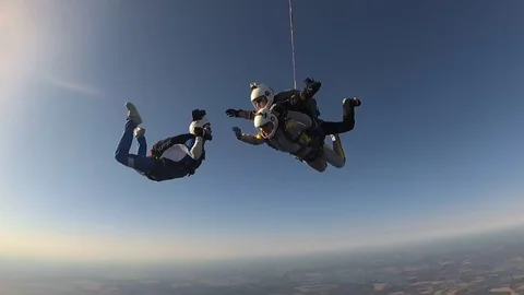 Tandem skydiving Stock Footage 80447276