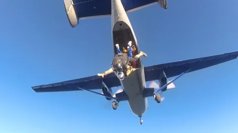 Tandem skydiving Stock Footage 91831425