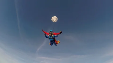 Tandem skydiving. Stock Footage 99337156