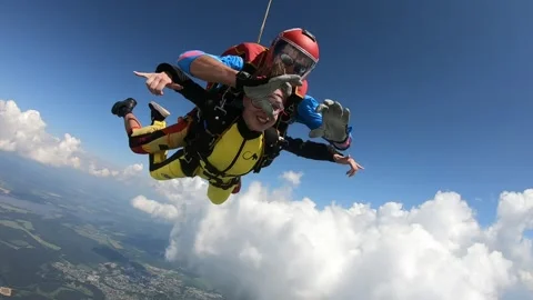 Tandem skydiving Video stock 134526806
