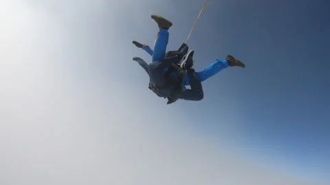 Tandem skydiving Stock Footage 136732605