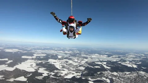 Tandem skydiving. Stock Footage 151283629